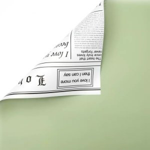 D15(05) News Paper Frosted Olive Green (20 Sheets) 58cm x 58cm