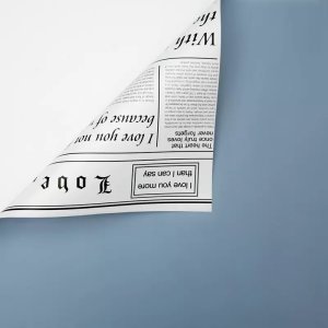 D15(07) White News Paper with Stone Blue (20 Sheets) 58cm x 58cm