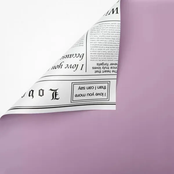 D15(08) White News Paper with L. Purple (20 Sheets) 58cm x 58cm