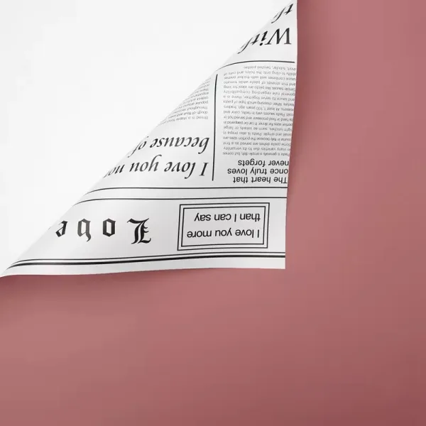 D15(11) White News Paper with Rose Gold (20 Sheets) 58cm x 58cm