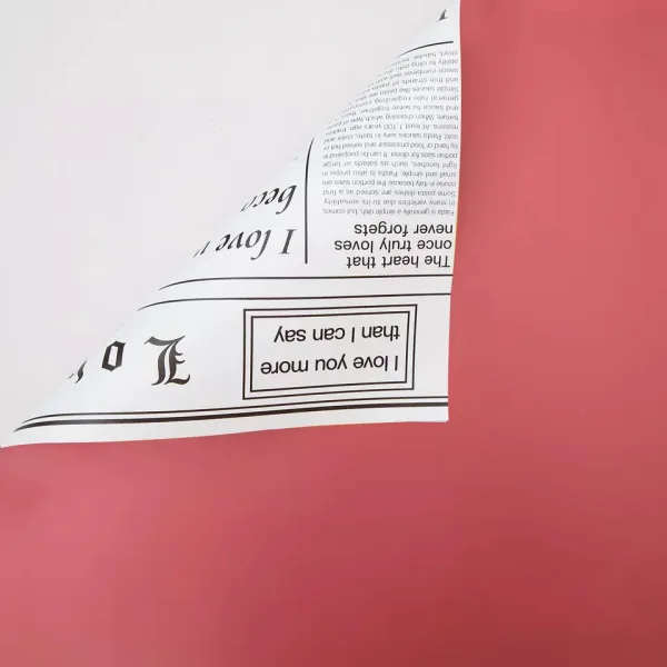 D15(12) White News Paper with Red (20 Sheets) 58cm x 58cm