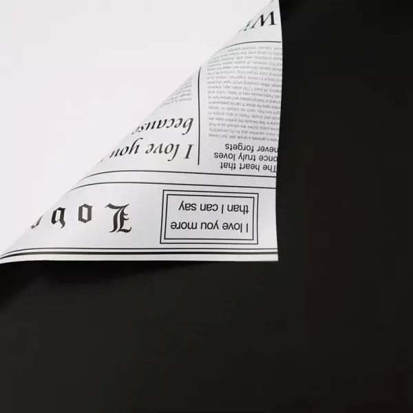 D15(15) White News Paper with Black (20 Sheets) 58cm x 58cm