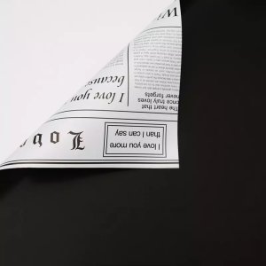 D15(15) White News Paper with Black (20 Sheets) 58cm x 58cm