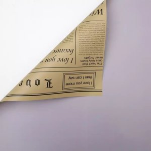 D16(04) Brown News Paper with L. Purple (20 Sheets) 58cm x 58cm