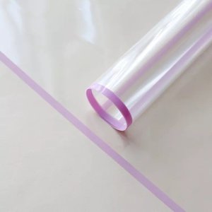 D21(03) Transparent Sheets with Pink Border (20 Sheets) 58cm x 58cm