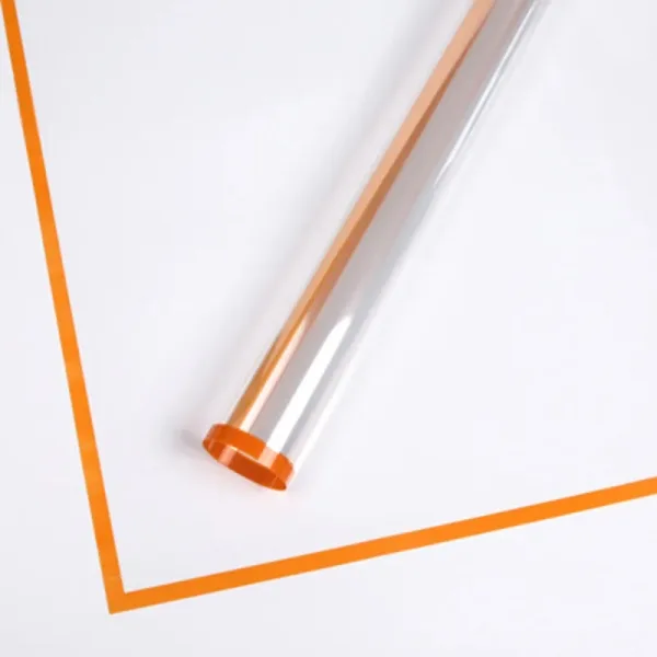 D21(09) Transparent Sheets with "Orange Border" (20 Sheets) 58cm x 58cm