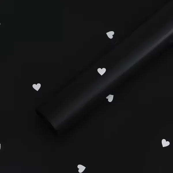 D43(04) HOT Love -hearts Printed Sheet, Black (20 Sheets) 57cm x 57cm