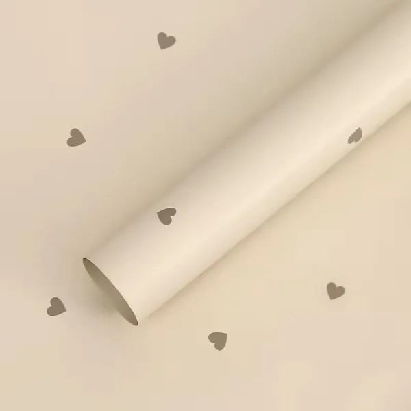 D43(07) HOT Love -hearts Printed Sheet, Milky Tea (20 Sheets) 57cm x 57cm