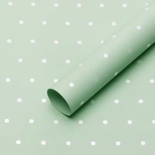 D44(10) HOT Love -Dots Printed Sheet, Pastel Green (20 Sheets) 57cm x 57cm