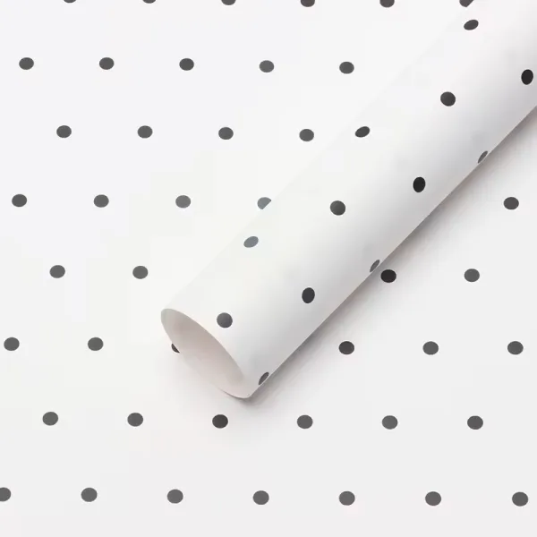 D44(02) HOT Love -Dots Printed Sheet, White & Black (20 Sheets) 57cm x 57cm