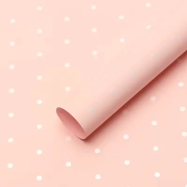D44(08) HOT Love -Dots Printed Sheet, Peach (20 Sheets) 57cm x 57cm