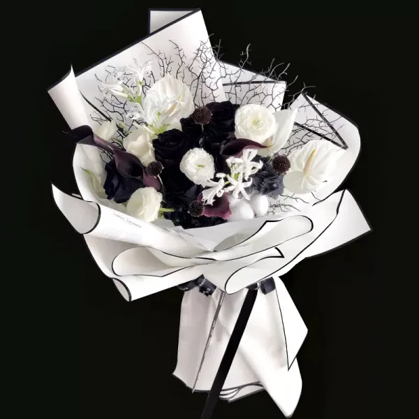 D5(03) White with Black Edge (20 Sheets) 58cm x 58cm