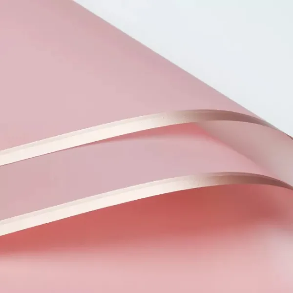 D7(02) Premiun Double Side Rose Gold Edge, Pink (20 Sheets) 58cm x 58cm