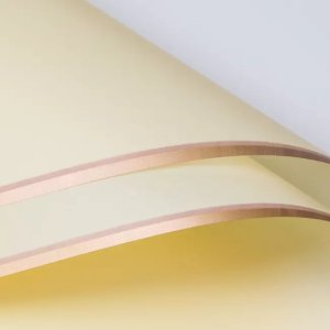 D7(10) Premiun Double Side Rose Gold Edge, Light Yellow (20 Sheets) 58cm x 58cm