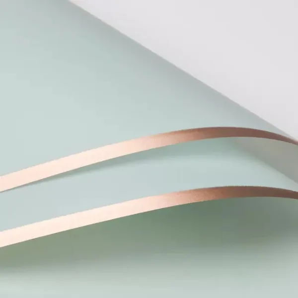 D7(14) Premiun Double Side Rose Gold Edge, Light Green (20 Sheets) 58cm x 58cm