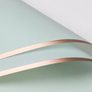 D7(14) Premiun Double Side Rose Gold Edge, Light Green (20 Sheets) 58cm x 58cm