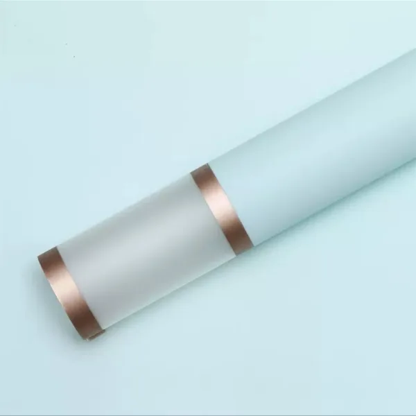 D9(09) Transparent Border with Double Line Gold Edge, Sky Blue (20 Sheets) 58cm x 58cm