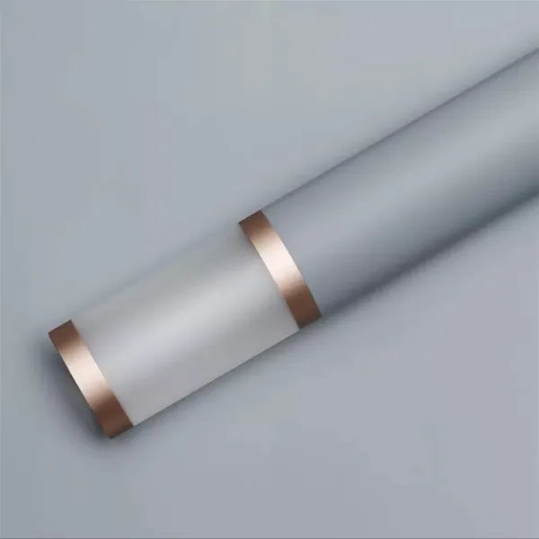 D9(15) Transparent Border with Double Line Gold Edge, Grey (20 Sheets) 58cm x 58cm