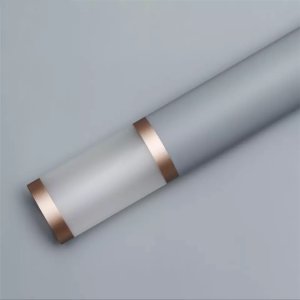 D9(15) Transparent Border with Double Line Gold Edge, Grey (20 Sheets) 58cm x 58cm