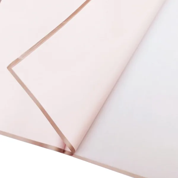 Light Pink Frosted Sheets Double Side Gold Edge (20 Sheets) 58cm x 58cm