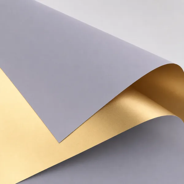 D3(04) Two Colors With One Side Gold  (20 Sheets) "Gold & Grey"