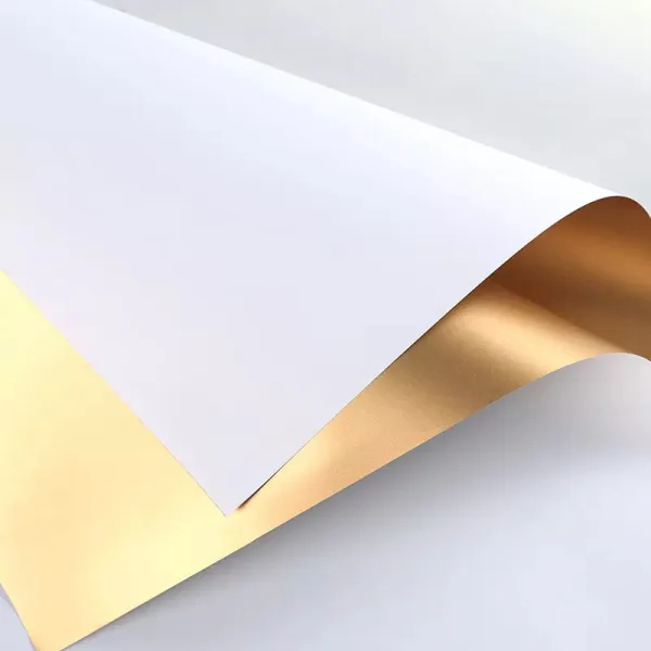 D3(01) White with One Side Gold Frosted (20 Sheets) 58cm x 58cm