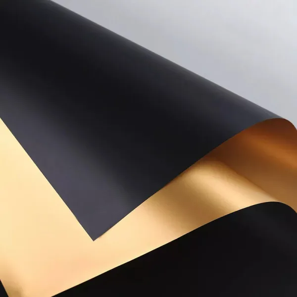 D3(07) Black with One Side Gold Frosted (20 Sheets) 58cm x 58cm