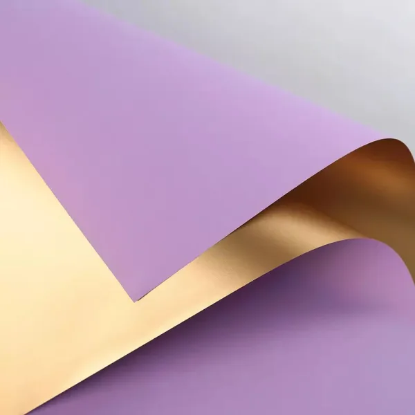 D3(12) Light Purple with One Side Gold Frosted (20 Sheets) 58cm x 58cm
