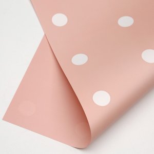 D13(01) Polka Dot Print Frosted Peach (20 Sheets) 58cm x 58cm