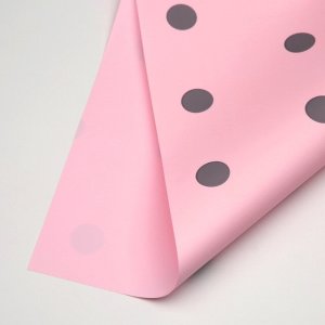 D13(02) Polka Print Frosted Pink (20 Sheets) 58cm x 58cm
