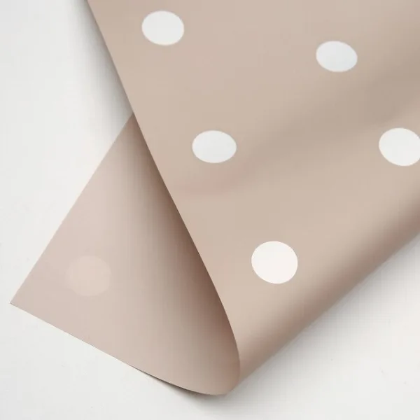 D13(04) Polka Dot Print Frosted Grey (20 Sheets) 58cm x 58cm