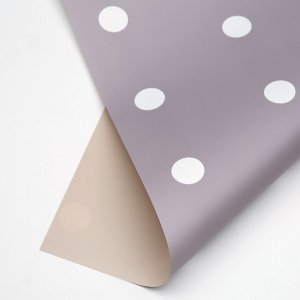 D13(06) Polka Print Frosted L Purple (20 Sheets) 58cm x 58cm