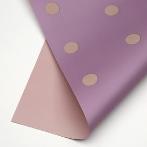 D13(07) Polka Dot Print Frosted Purple (20 Sheets) 58cm x 58cm