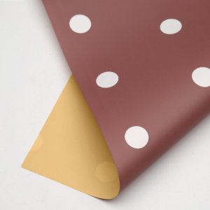 D13(08) Polka Dot Print Frosted Brown (20 Sheets) 58cm x 58cm