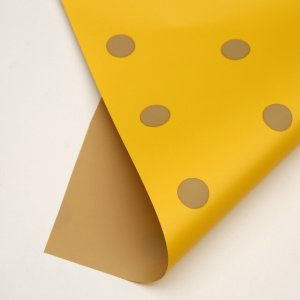 D13(09) Polka Print Frosted Yellow (20 Sheets) 58cm x 58cm