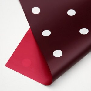 D13(10) Polka Dot Print Frosted Maroon (20 Sheets) 58cm x 58cm