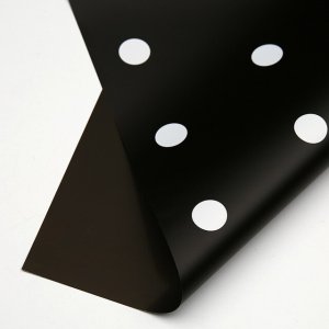 D13(12) Polka Print Frosted Black (20 Sheets) 58cm x 58cm