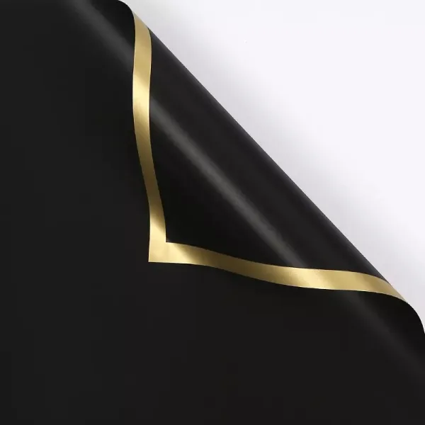 D6(11) Black Frosted Sheets Single Side Gold Edge (20 Sheets) 58cm x 58cm
