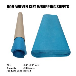 TURQUOISE BLUE NON-WOVEN ROLLS  (10 Sheets) 24"x29" Inch