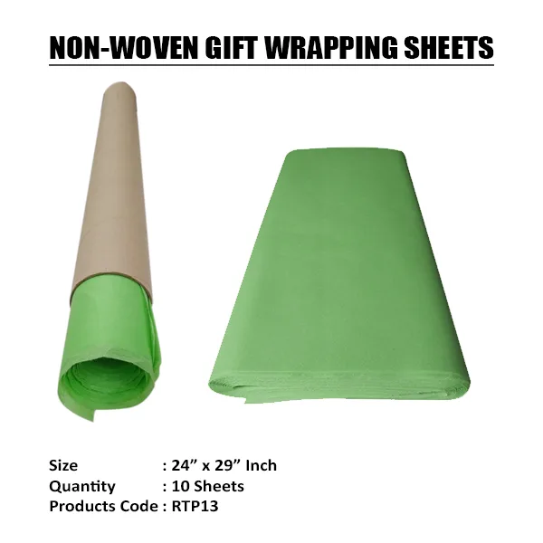 P. GREEN NON-WOVEN TISSUE ROLLS  (10 Sheets) 24"x29" Inch