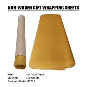 GOLDEN NON-WOVEN TISSUE ROLLS  (10 Sheets) 24"x29" Inch
