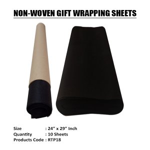 BLACK NON-WOVEN TISSUE ROLL  (10 Sheets) 24"x29" Inch