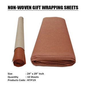 BROWN NON-WOVEN TISSUE ROLLS  (10 Sheets) 24"x29" Inch