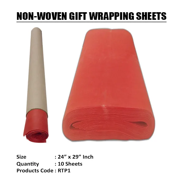 RED NON-WOVEN TISSUE ROLL  (10 Sheets) 24"x29" Inch