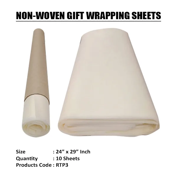 OFF WHITE NON-WOVEN TISSUE ROLL (10 Sheets) 24"x29" Inch