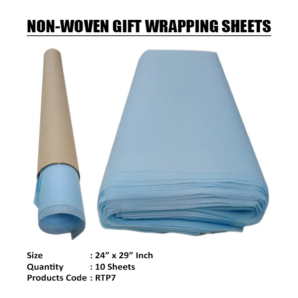 SKY BLUE NON-WOVEN TISSUE ROLLS  (10 Sheets) 19"x25.5" Inch