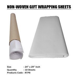 WHITE NON-WOVEN TISSUE ROLLS  (10 Sheets) 24"x29" Inch