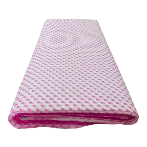 PINK POLKA DOT ON WHITE NON-WOVEN PACKETS (100 Sheets) 24" x 29" inch