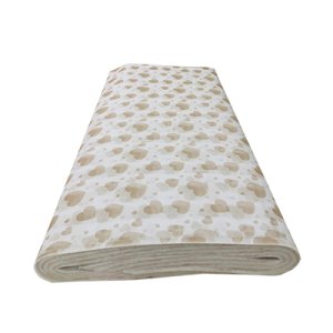 GOLDEN HEART PRINT ON WHITE NON-WOVEN PACKET  (100 Sheets) 24" x 29" inch