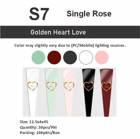 S7 Golden Heart Love "Single Rose Packing"